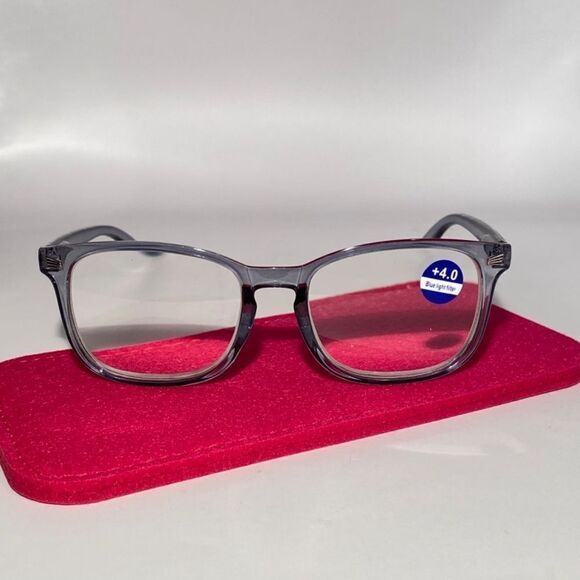 1132 Colette 4.0 Clear Grey Reading Glasses Soft Butterfly Style Readers NWT - Picture 2 of 9